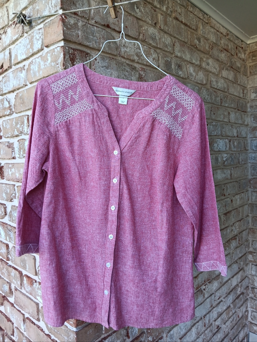 Christopher & Banks Pink Button-Down Shirt
